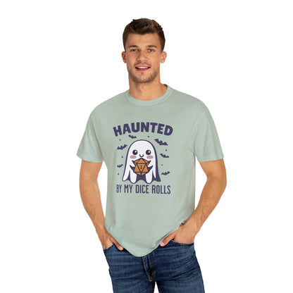 Printify T-Shirt Haunted By My Dice Rolls Halloween T-Shirt - Comfort Colors