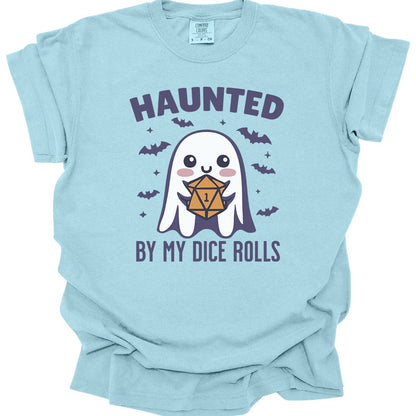 Printify T-Shirt Chambray / S Haunted By My Dice Rolls Halloween T-Shirt - Comfort Colors