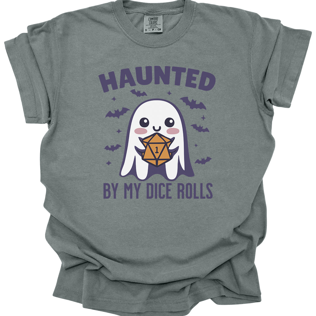 Printify T-Shirt Granite / S Haunted By My Dice Rolls Halloween T-Shirt - Comfort Colors