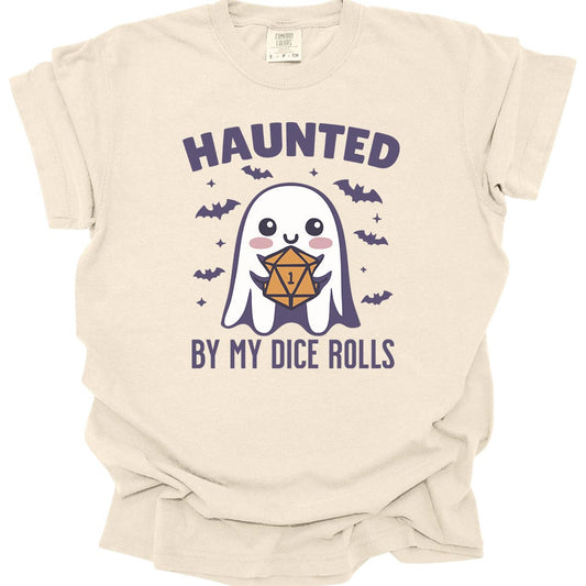 Printify T-Shirt Ivory / S Haunted By My Dice Rolls Halloween T-Shirt - Comfort Colors