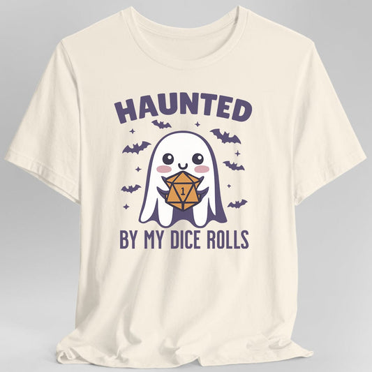 Printify T-Shirt Natural / S Haunted By My Dice Rolls Halloween T-Shirt
