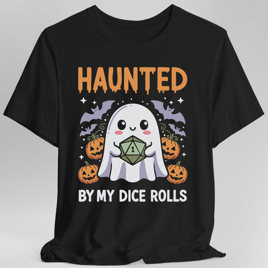 Printify T-Shirt Black / S Haunted By My Dice Rolls Kawaii T-Shirt
