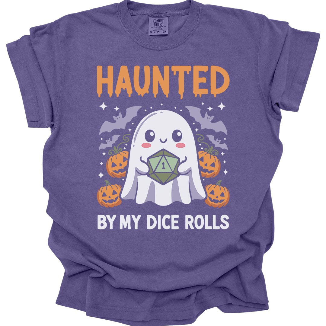 Printify T-Shirt Grape / S Haunted By My Dice Rolls Kawaii T-Shirt - Comfort Colors