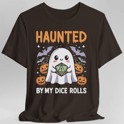 Printify T-Shirt Dark Chocolate / S Haunted By My Dice Rolls Kawaii T-Shirt