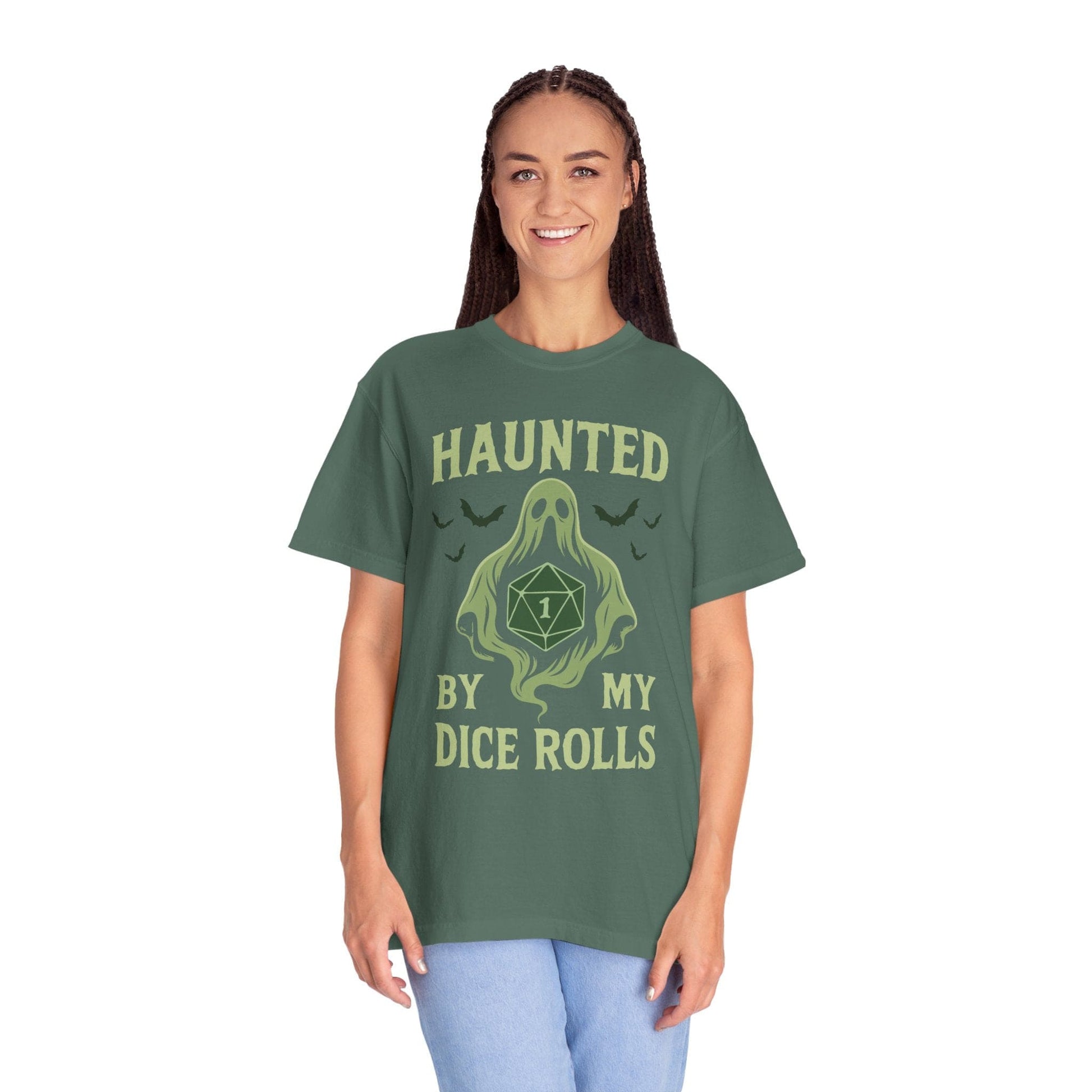 Printify T-Shirt Haunted By My Dice Rolls Shirt - Comfort Colors