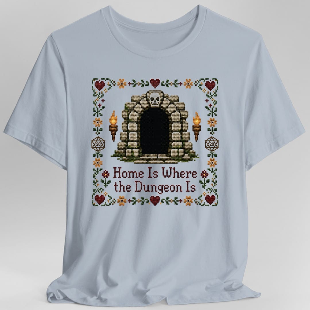 Printify T-Shirt Light Blue / S Home Is Where the Dungeon Is T-Shirt