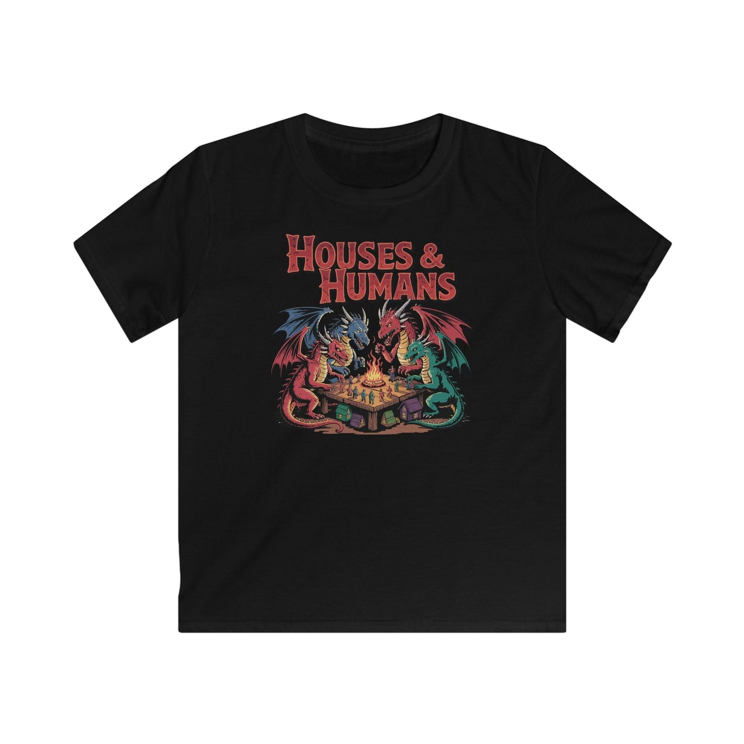Printify Kids clothes Black / XS Houses & Humans Kids DnD Tshirt