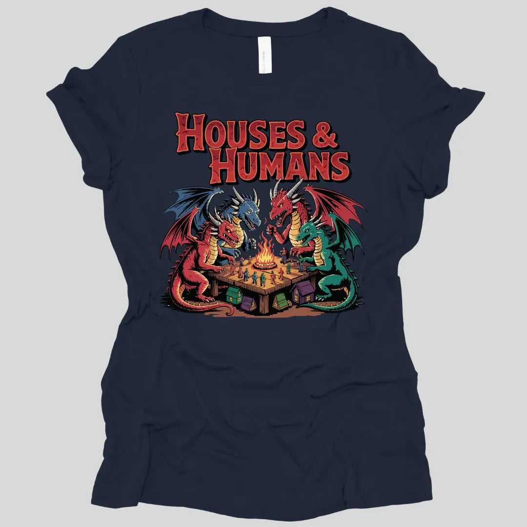 Printify T-Shirt Navy / S Houses & Humans Women's T-shirt