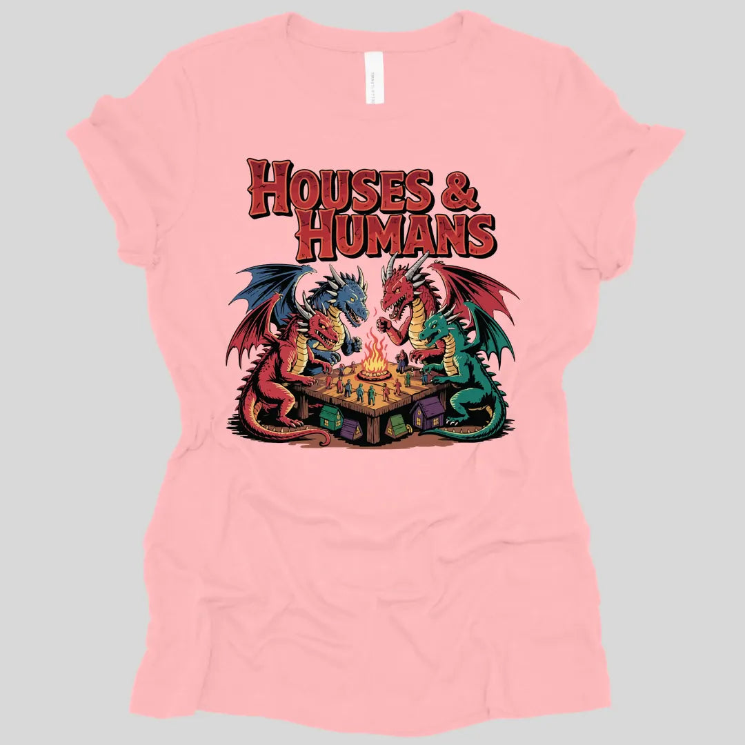Printify T-Shirt Pink / S Houses & Humans Women's T-shirt