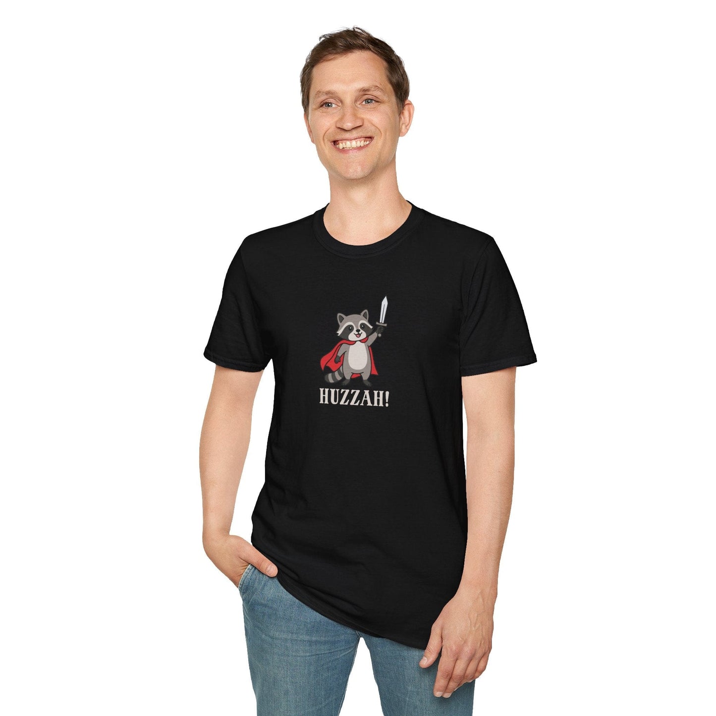 Printify T-Shirt Huzzah Raccoon T-Shirt