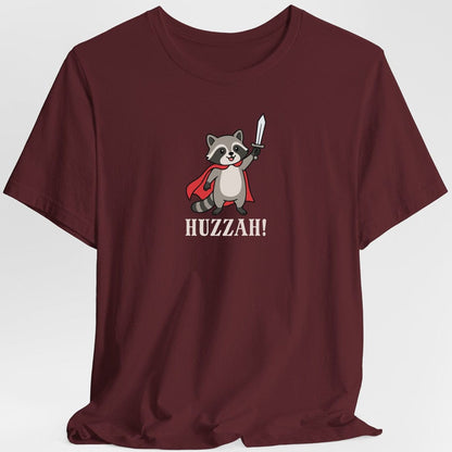Printify T-Shirt Maroon / S Huzzah Raccoon T-Shirt