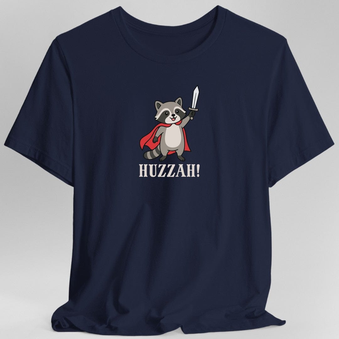 Printify T-Shirt Navy / S Huzzah Raccoon T-Shirt