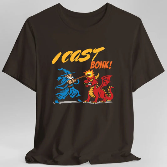 Printify T-Shirt Dark Chocolate / S I Cast Bonk Funny D&D T-Shirt