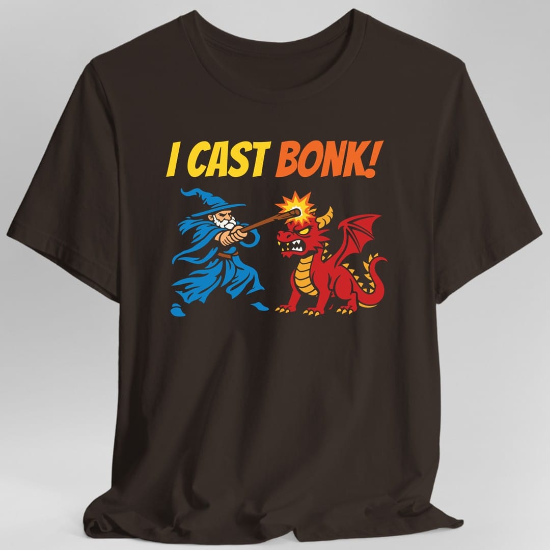 Printify T-Shirt Dark Chocolate / S I Cast Bonk Funny D&D T-Shirt