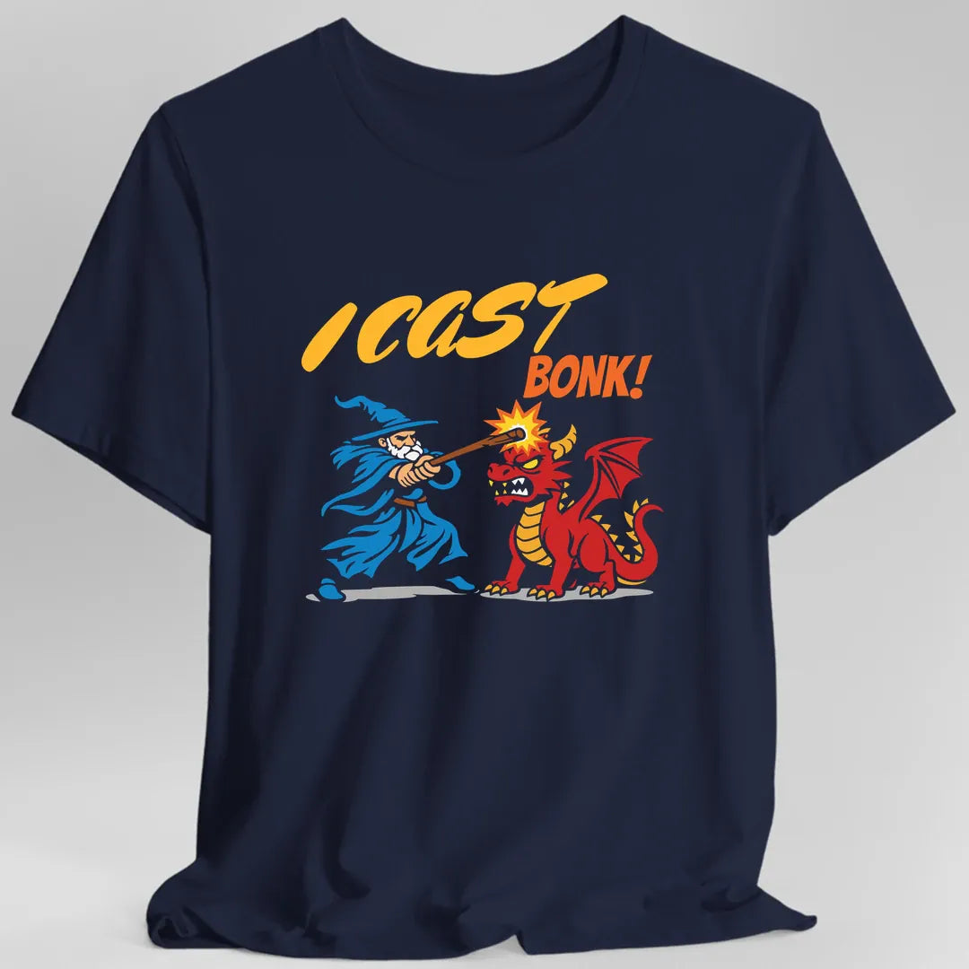Printify T-Shirt Navy / S I Cast Bonk Funny D&D T-Shirt