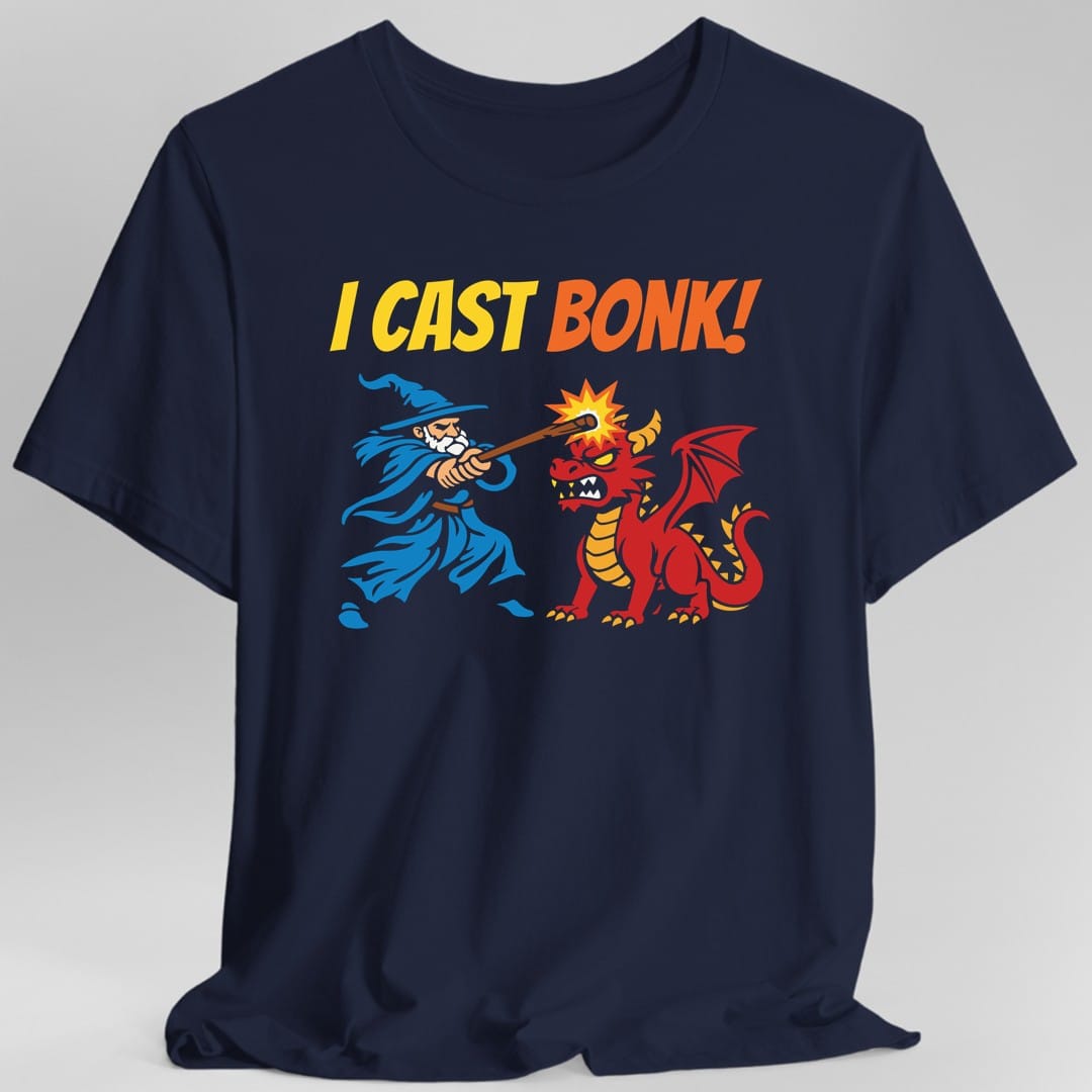Printify T-Shirt Navy / S I Cast Bonk Funny D&D T-Shirt