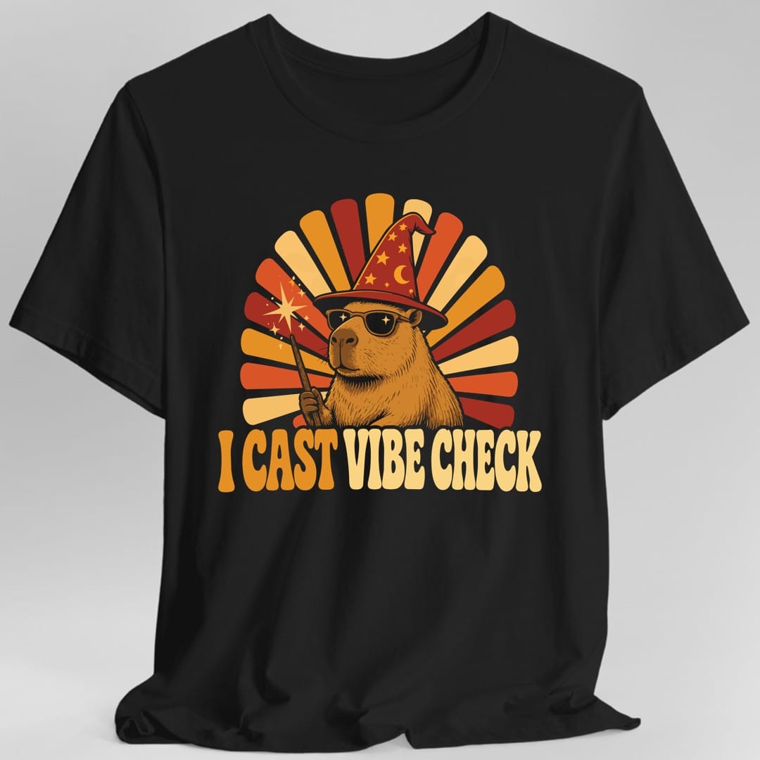 Printify T-Shirt Black / S I Cast Vibe Check Groovy T-Shirt