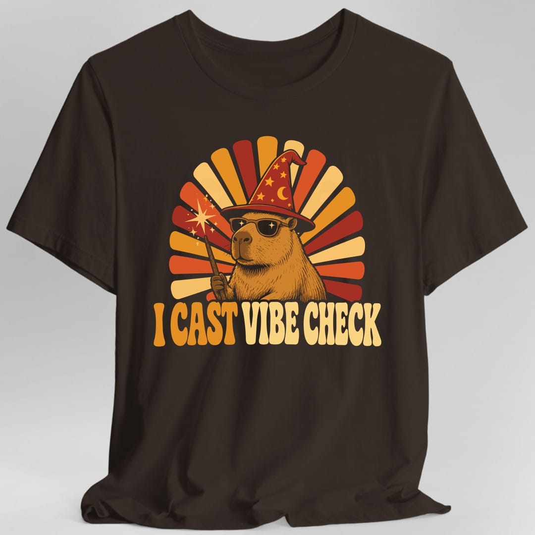 Printify T-Shirt Dark Chocolate / S I Cast Vibe Check Groovy T-Shirt