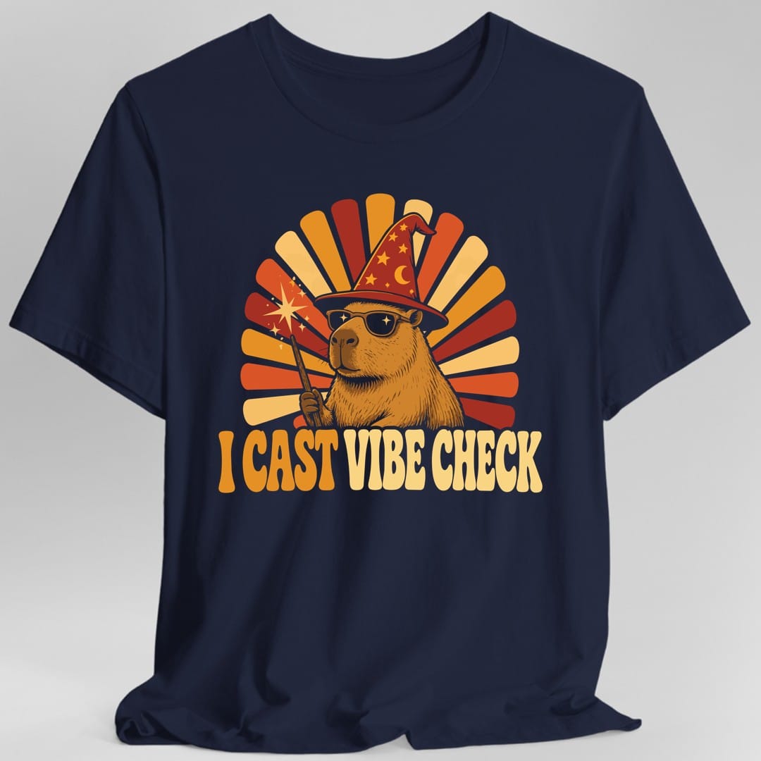 Printify T-Shirt Navy / S I Cast Vibe Check Groovy T-Shirt