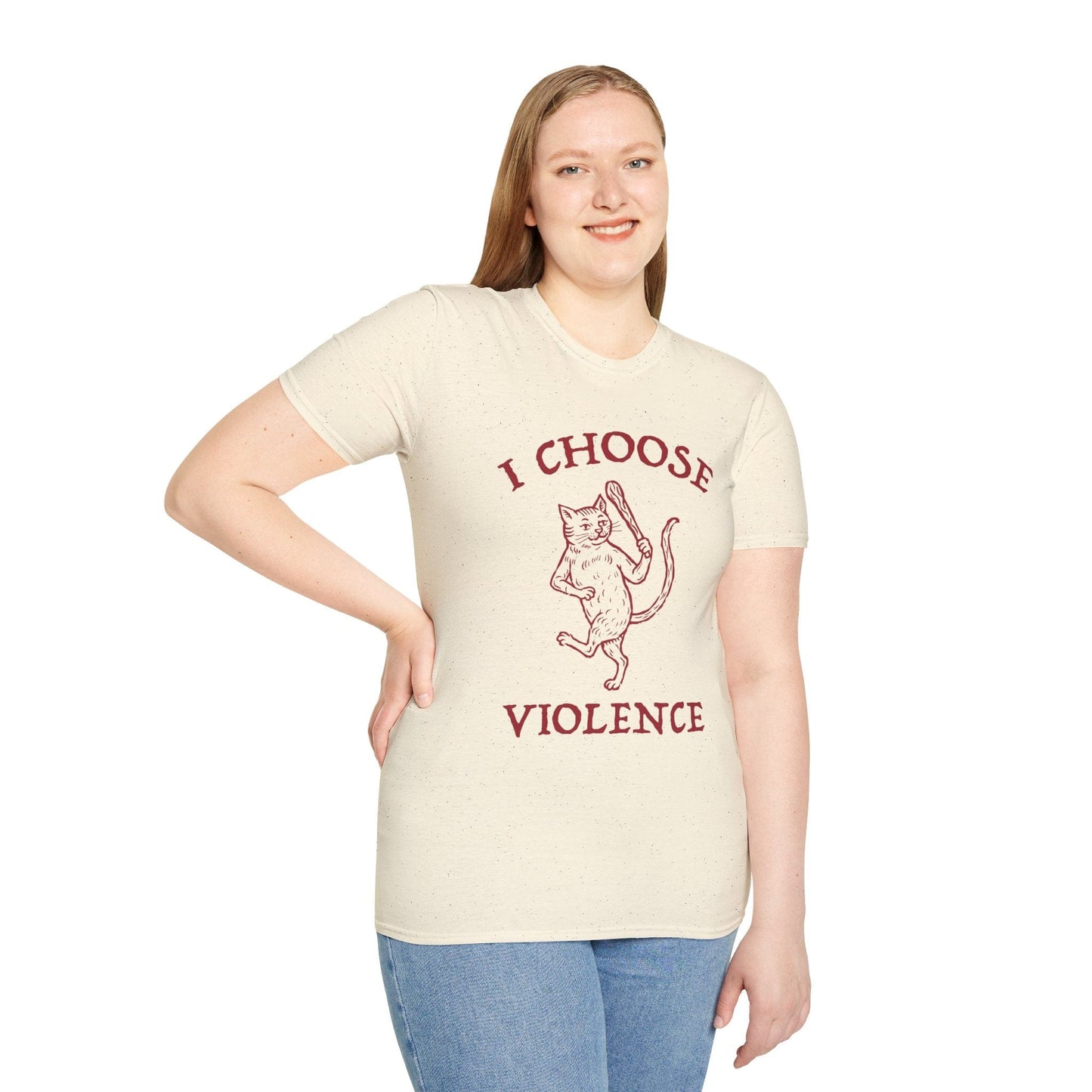 Printify T-Shirt I Choose Violence Cat T-Shirt