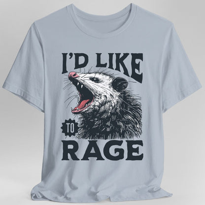 Printify T-Shirt Light Blue / S I'd Like to Rage Possum T-Shirt