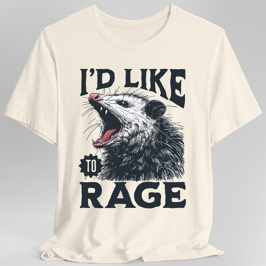 Printify T-Shirt Natural / S I'd Like to Rage Possum T-Shirt
