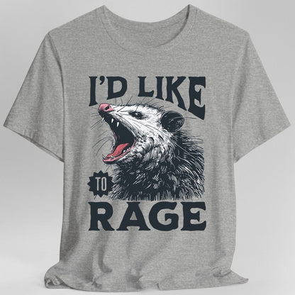 Printify T-Shirt Sport Grey / S I'd Like to Rage Possum T-Shirt