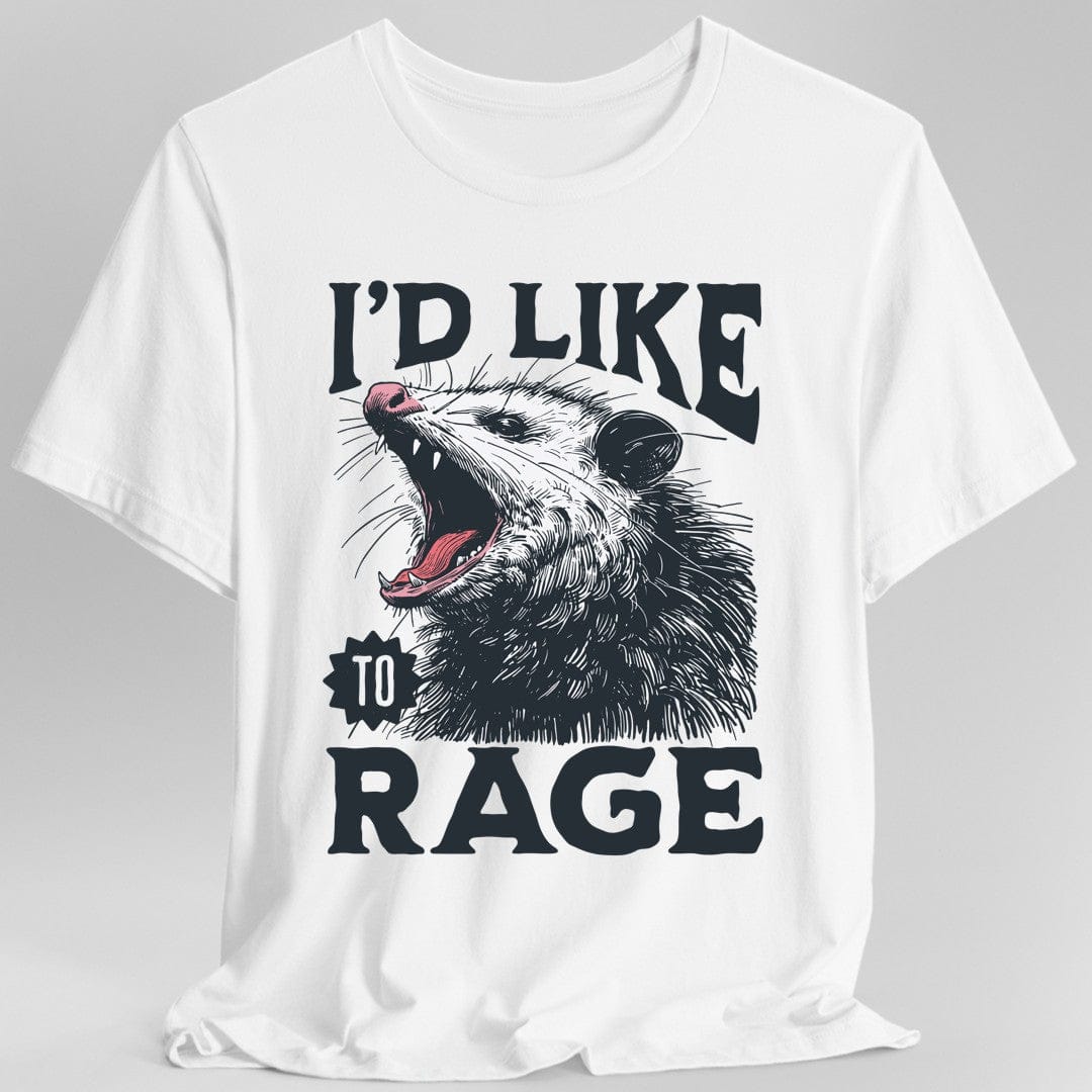 Printify T-Shirt White / S I'd Like to Rage Possum T-Shirt