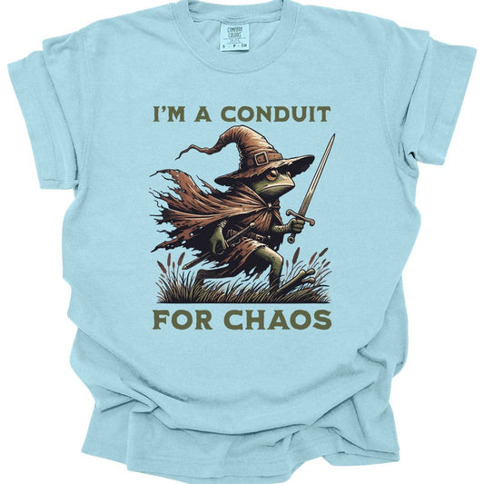 Printify T-Shirt Chambray / S I'm A Conduit for Chaos T-shirt - Comfort Colors