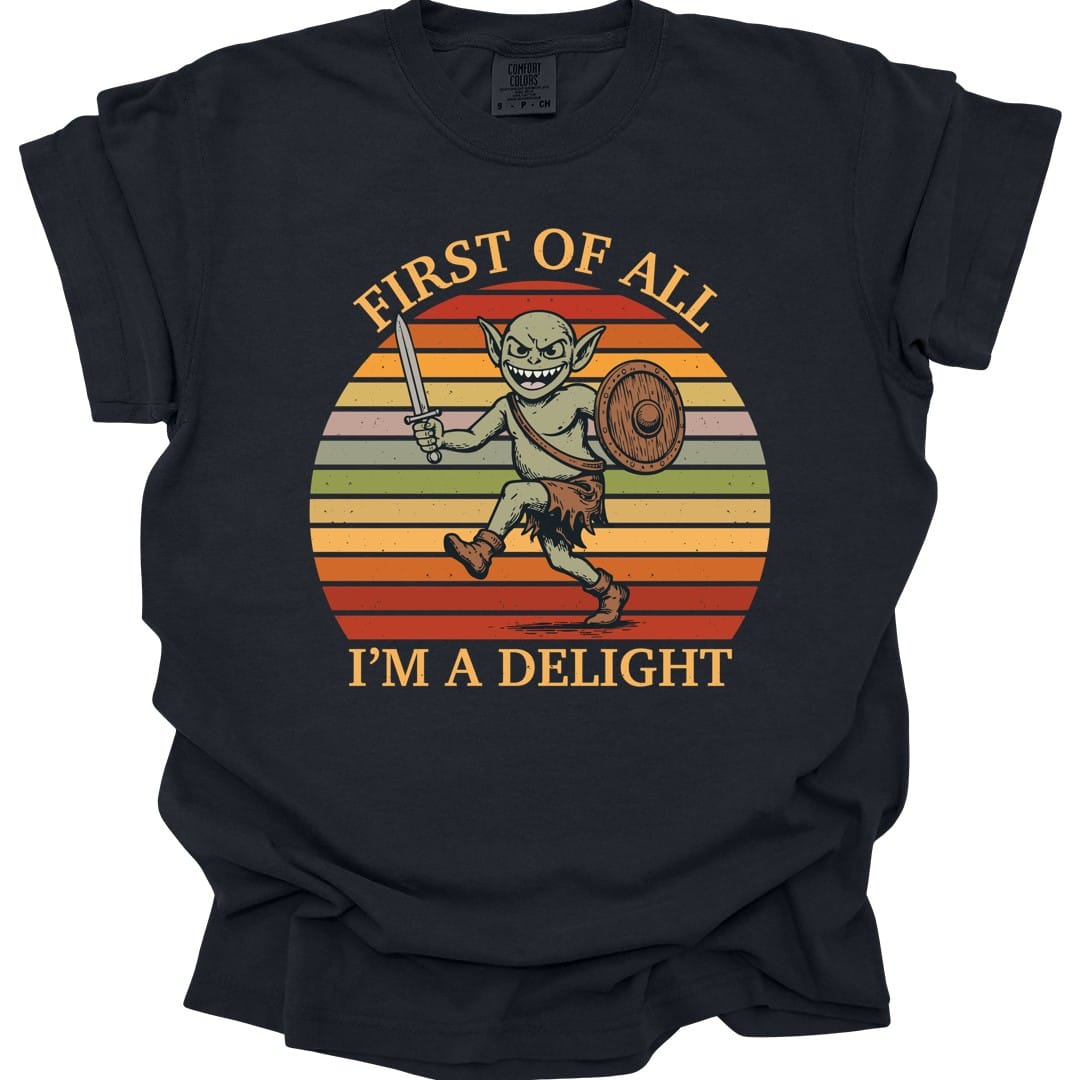 Printify T-Shirt Black / S I'm a Delight Goblin Shirt - Comfort Colors