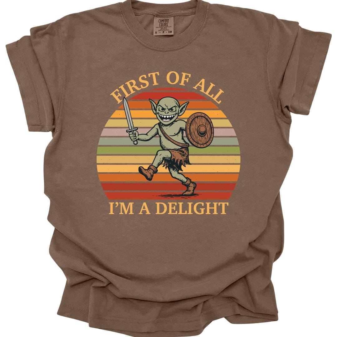 Printify T-Shirt Espresso / S I'm a Delight Goblin Shirt - Comfort Colors