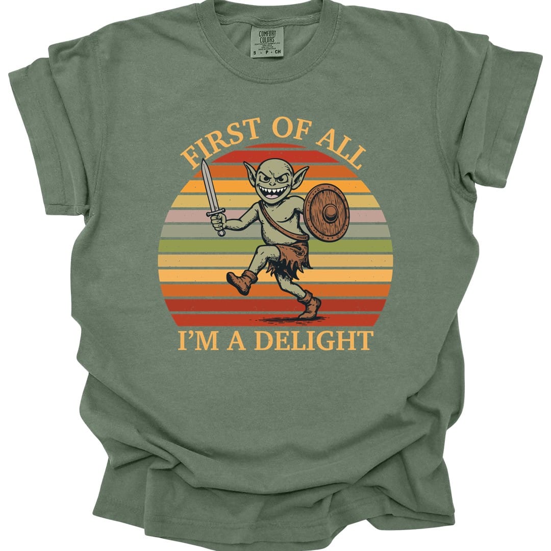 Printify T-Shirt Moss / S I'm a Delight Goblin Shirt - Comfort Colors