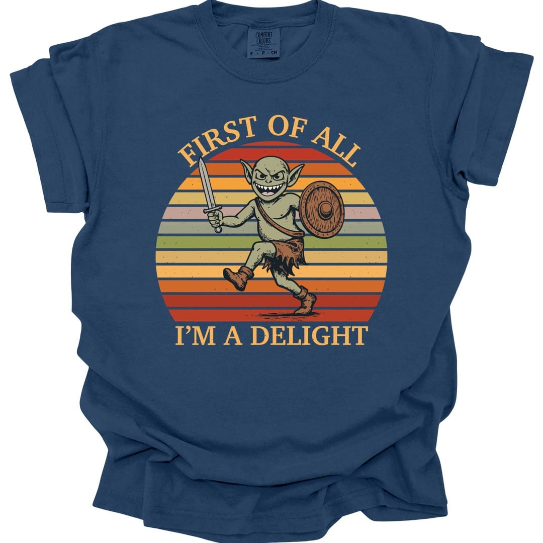 Printify T-Shirt True Navy / S I'm a Delight Goblin Shirt - Comfort Colors