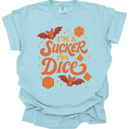 Printify T-Shirt Chambray / S I'm a Sucker for Dice T-Shirt - Comfort Colors