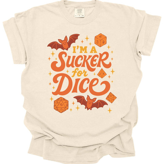 Printify T-Shirt Ivory / S I'm a Sucker for Dice T-Shirt - Comfort Colors