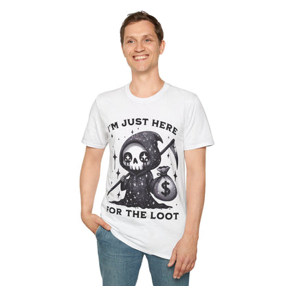 Printify T-Shirt I’m Just Here for the Loot T-shirt