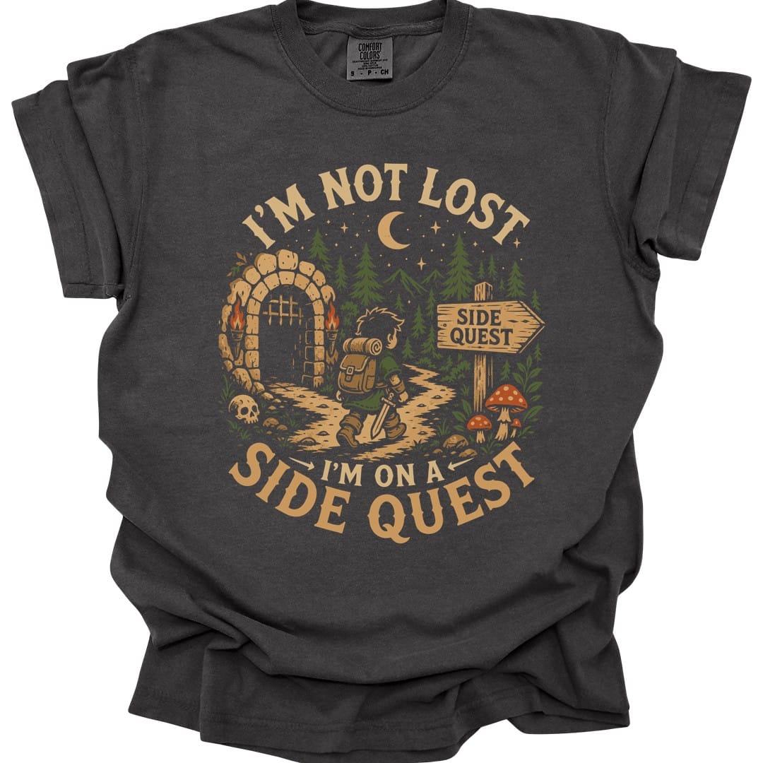 Printify T-Shirt Pepper / S I'm Not Lost I'm On A Side Quest T-Shirt - Comfort Colors