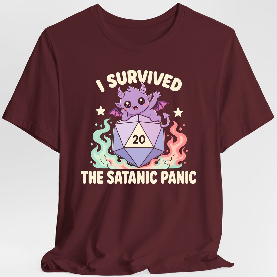 Printify T-Shirt Maroon / S I Survived The Satanic Panic T-Shirt