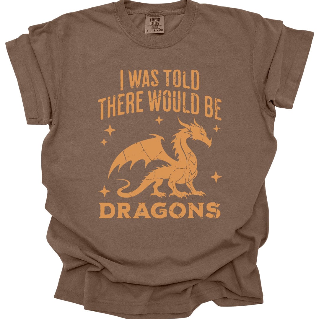 Printify T-Shirt Espresso / S I Was Told There Would Be Dragons T-shirt - Comfort Colors