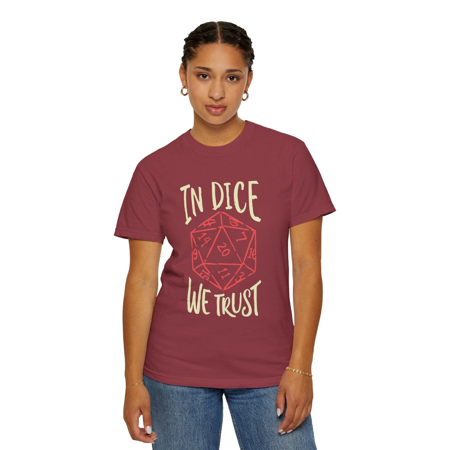 Printify T-Shirt In Dice We Trust DnD T-Shirt - Comfort Colors