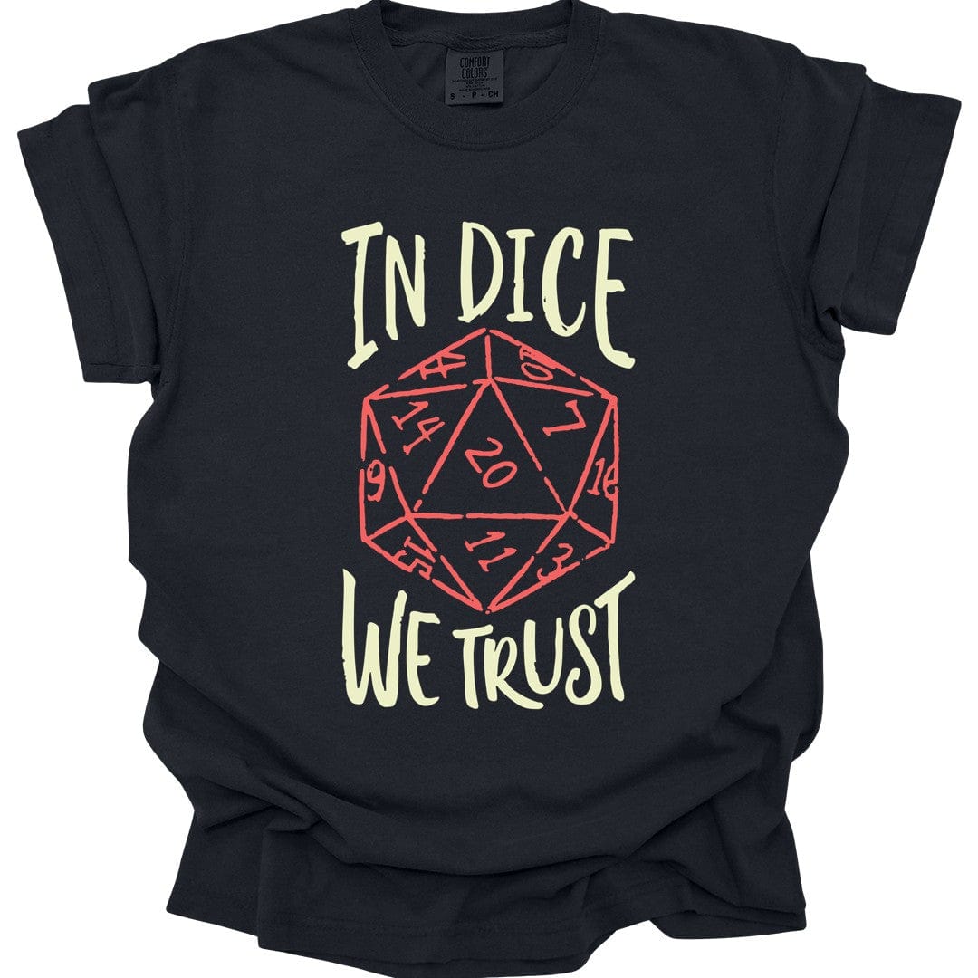 Printify T-Shirt Black / S In Dice We Trust DnD T-Shirt - Comfort Colors