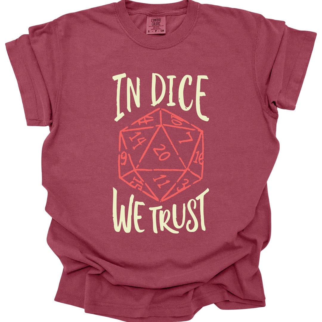 Printify T-Shirt Chili / S In Dice We Trust DnD T-Shirt - Comfort Colors