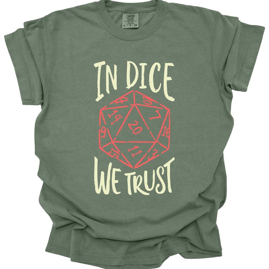 Printify T-Shirt Moss / S In Dice We Trust DnD T-Shirt - Comfort Colors