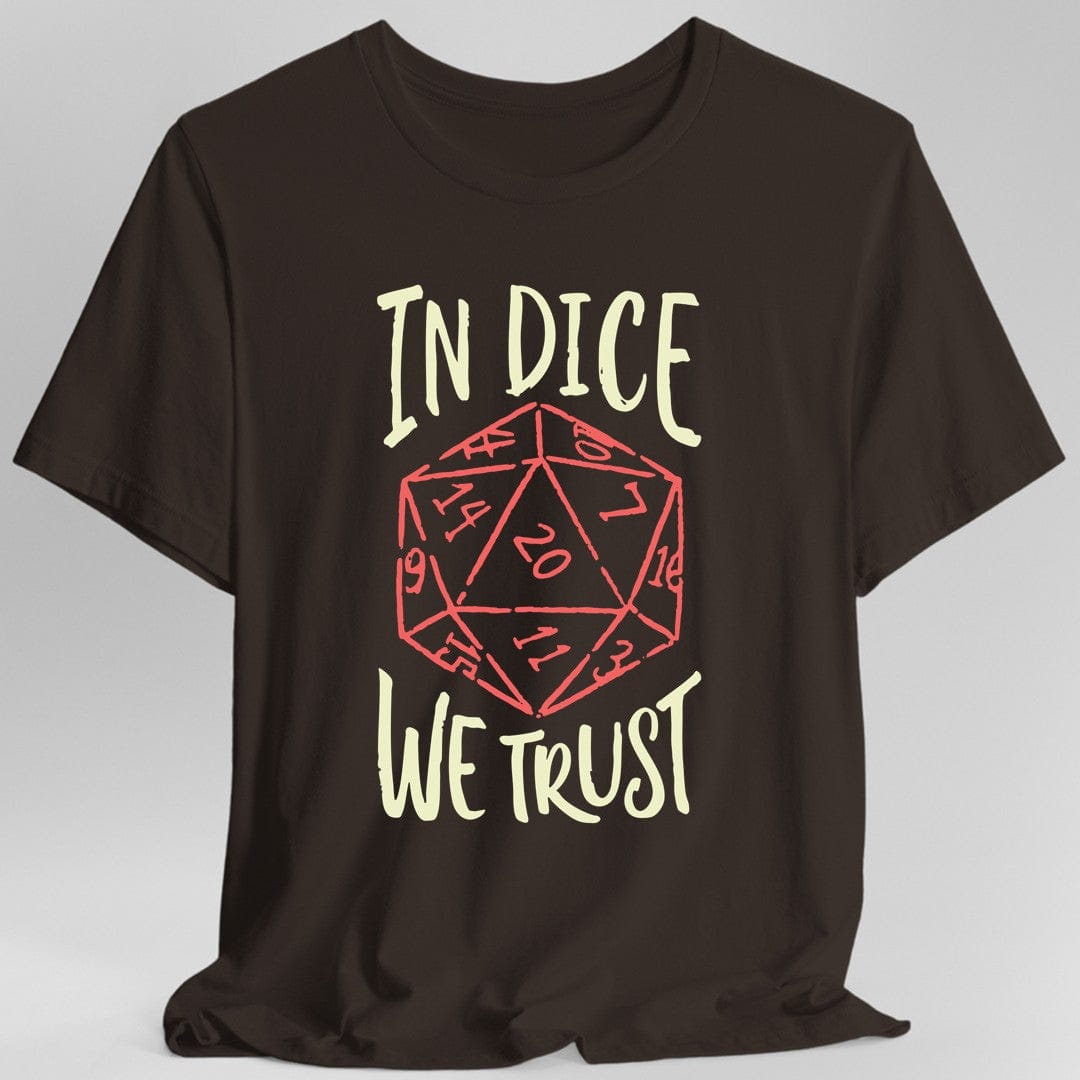 Printify T-Shirt Dark Chocolate / S In Dice We Trust DnD T-Shirt