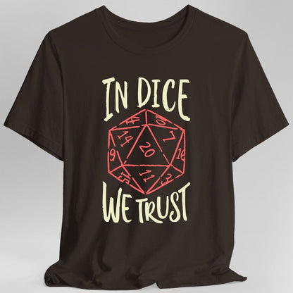 Printify T-Shirt Dark Chocolate / S In Dice We Trust DnD T-Shirt