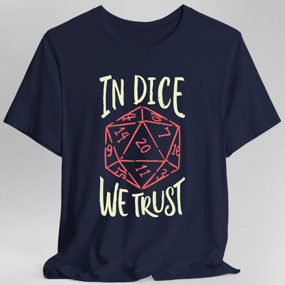 Printify T-Shirt Navy / S In Dice We Trust DnD T-Shirt