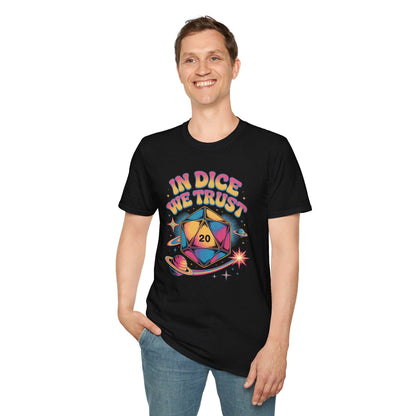 Printify T-Shirt In Dice We Trust Psychedelic D20 T-Shirt