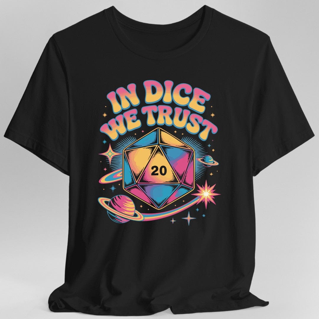 Printify T-Shirt Black / S In Dice We Trust Psychedelic D20 T-Shirt