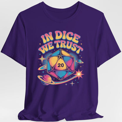 Printify T-Shirt Purple / S In Dice We Trust Psychedelic D20 T-Shirt