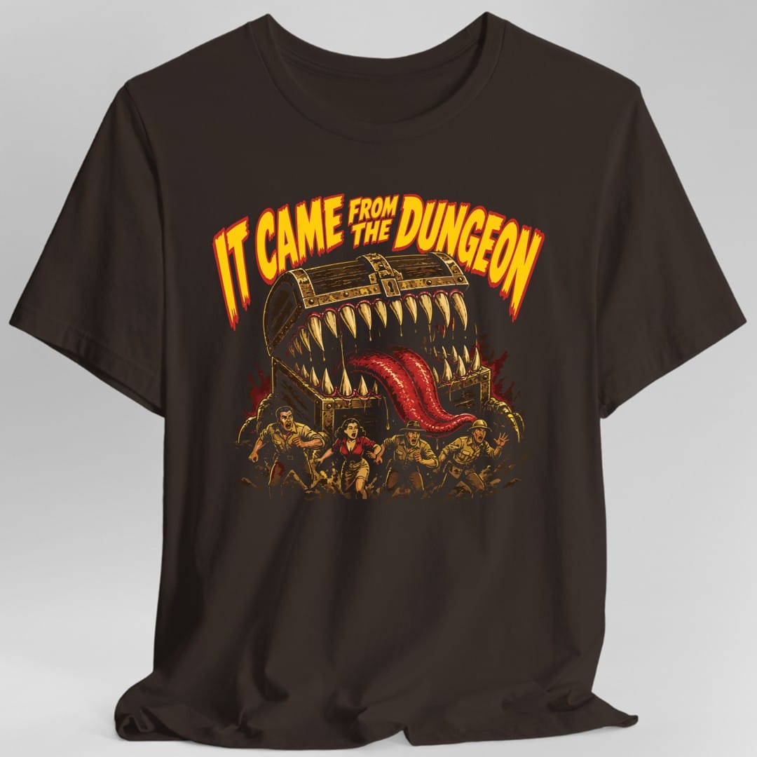 Printify T-Shirt Dark Chocolate / S It Came From The Dungeon T-Shirt
